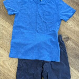 Blue T-Shirt and Navy Shorts Set